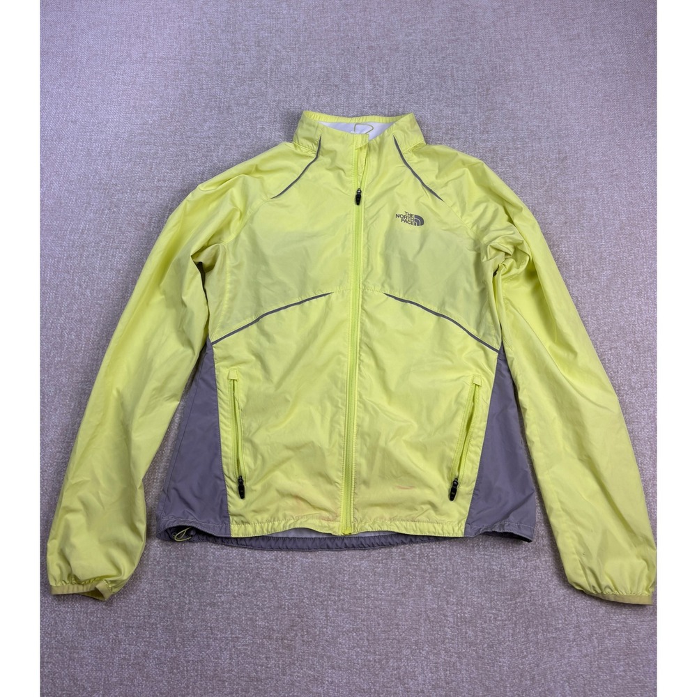 The North Face Flight Series Womens Yellow Grey Full Zip Running Jacket Medium